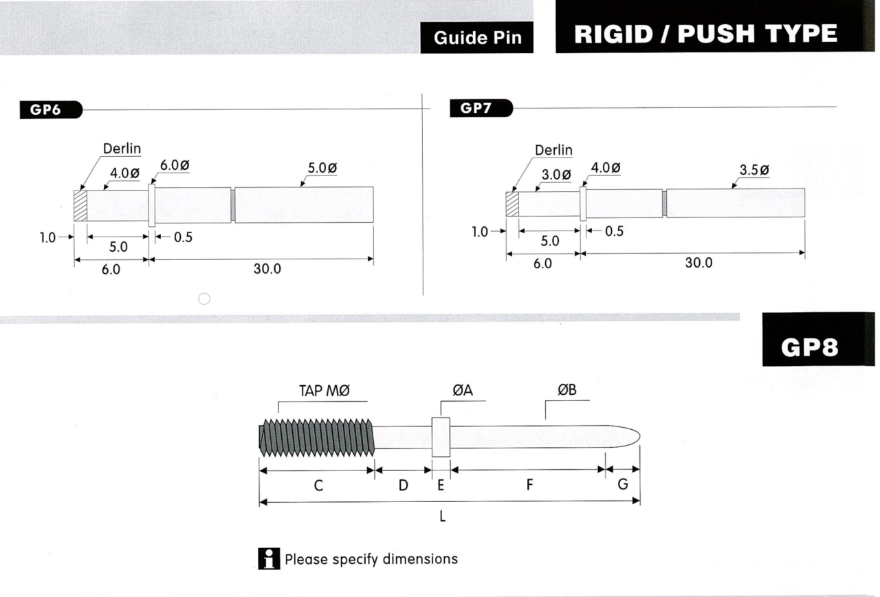 Push Pin Specification Rigid/Push Type | Pico Electronics