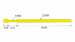 thumbnail image 2 of Mill-Max 0906-1-15-20-75-14-11-0 PCB Spring Contact Probe – Gold, Through Hole, Lot Of 10 2 of 3